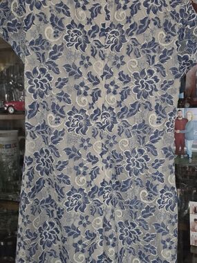 Tommy Hilfiger Sz 6 Blue/Cream Floral Lace Dress LIKE NEW!